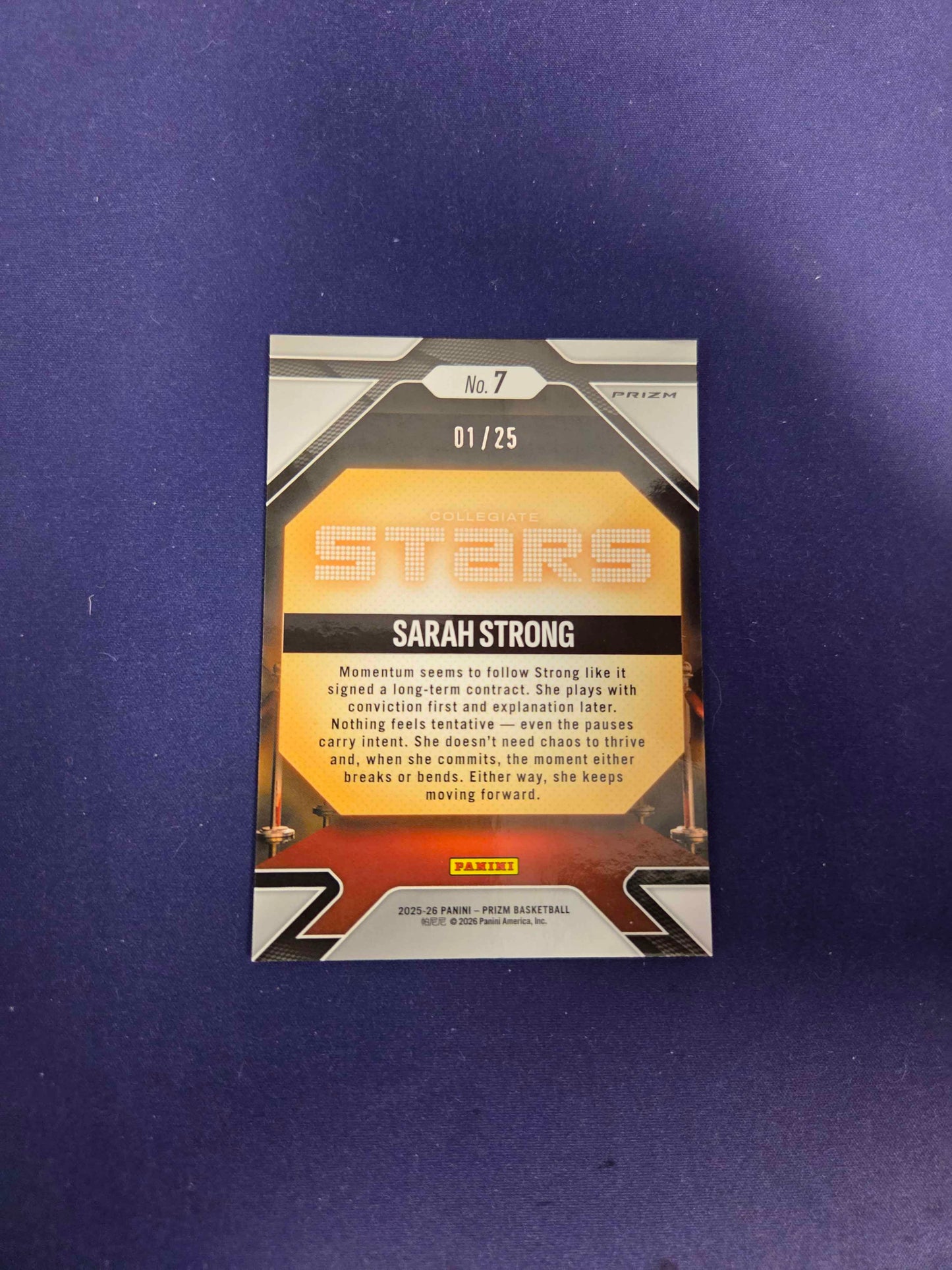 Sarah Strong Stars Mojo RC /25 2025-26 Prizm NM