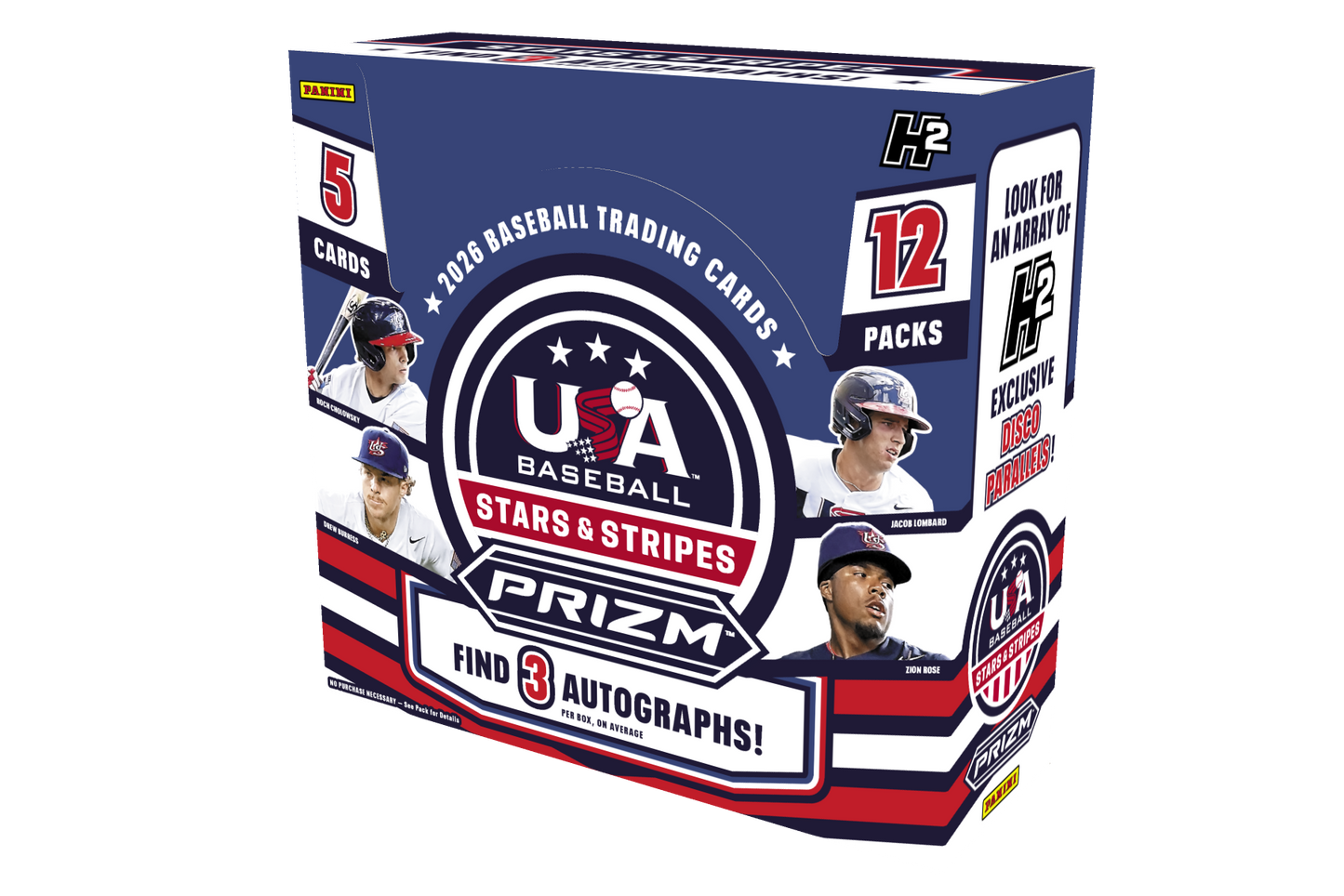 2026 Panini Prizm Stars & Stripes Baseball H2 Box (3 Autos)