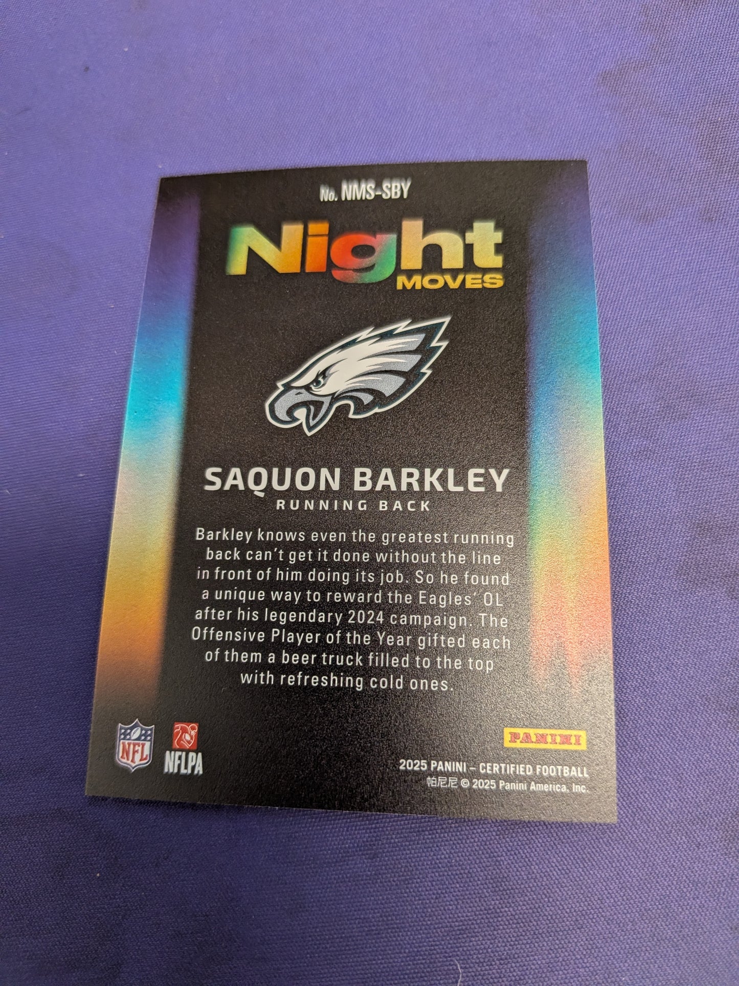 Saquon Barkley Night Moves SSP 2025 Certified