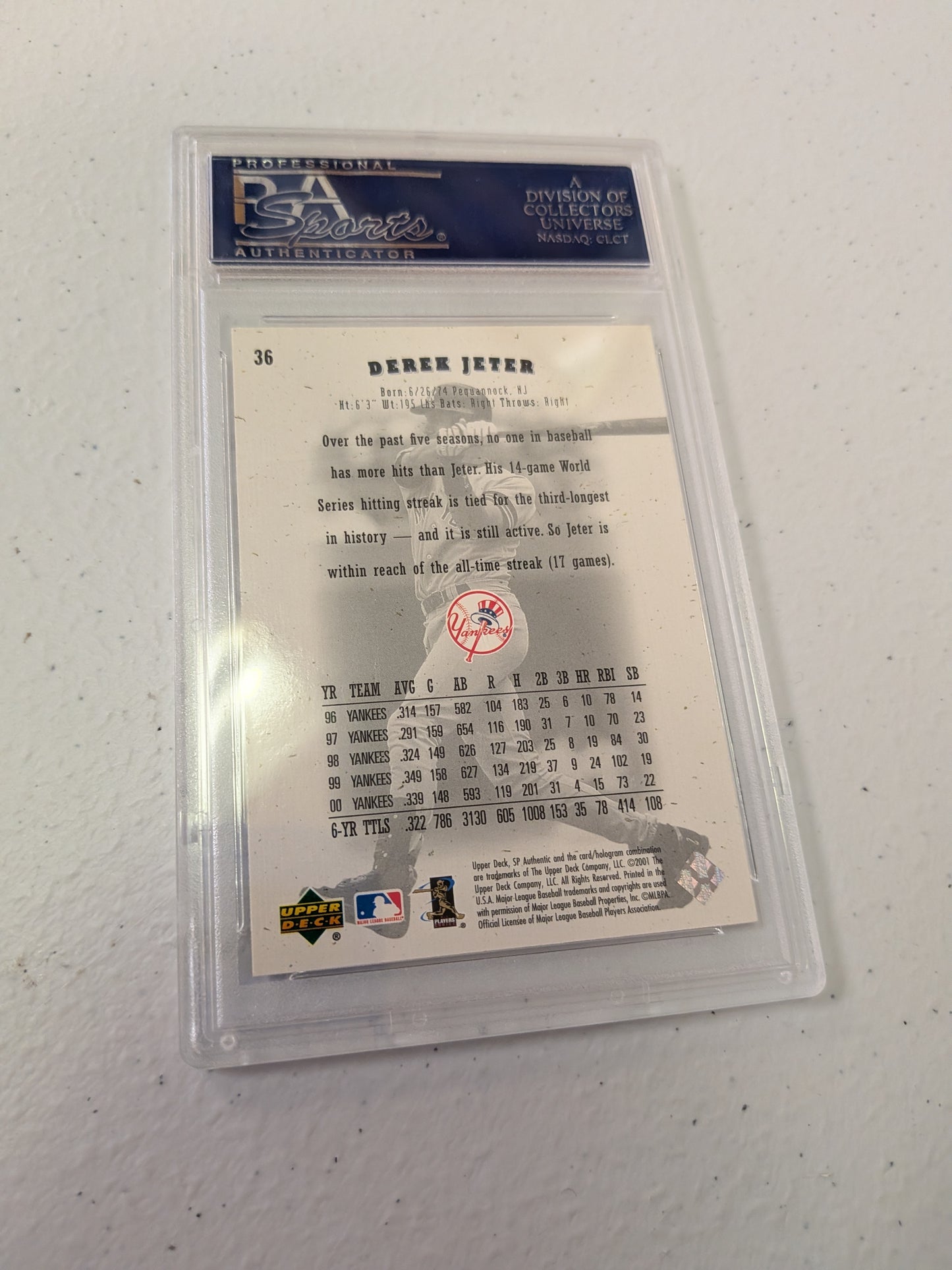 Derek Jeter 2001 SP Authentic #36 PSA 10