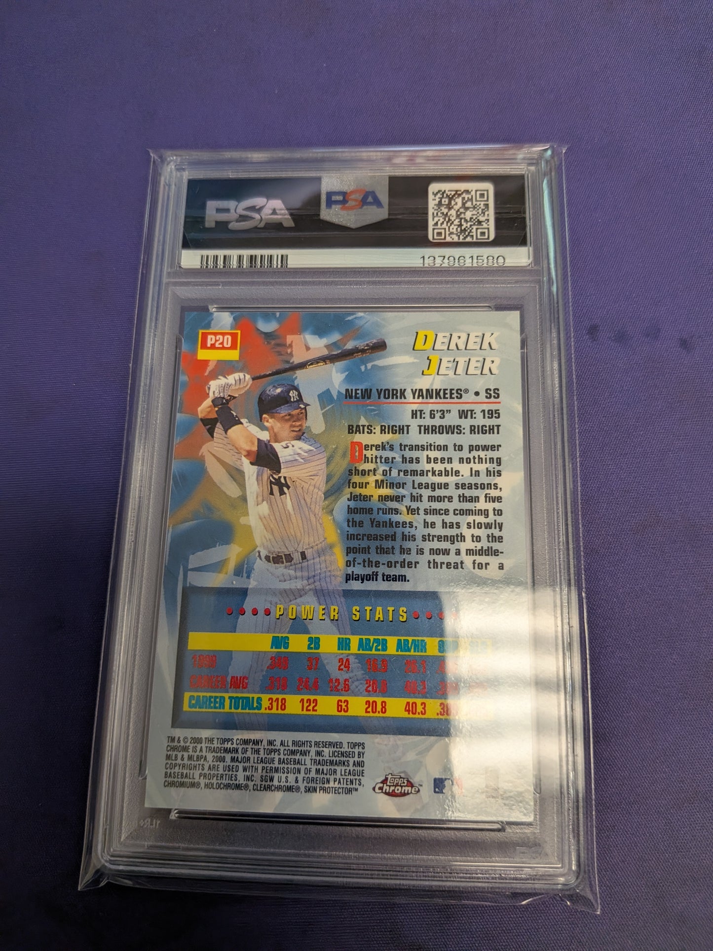 Derek Jeter Power Players #P20 2000 Topps Chrome PSA 10