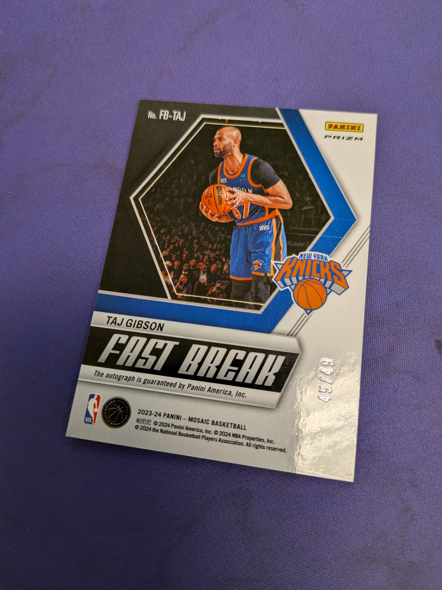Taj Gibson AUTO /49 2023-24 Prizm