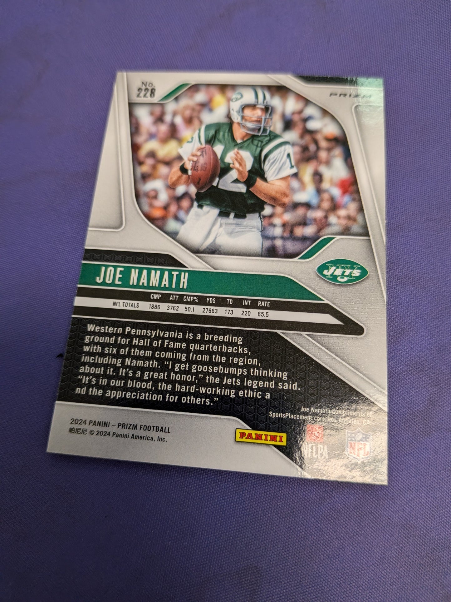 Joe Namath Retail Red SSP 2024 Prizm