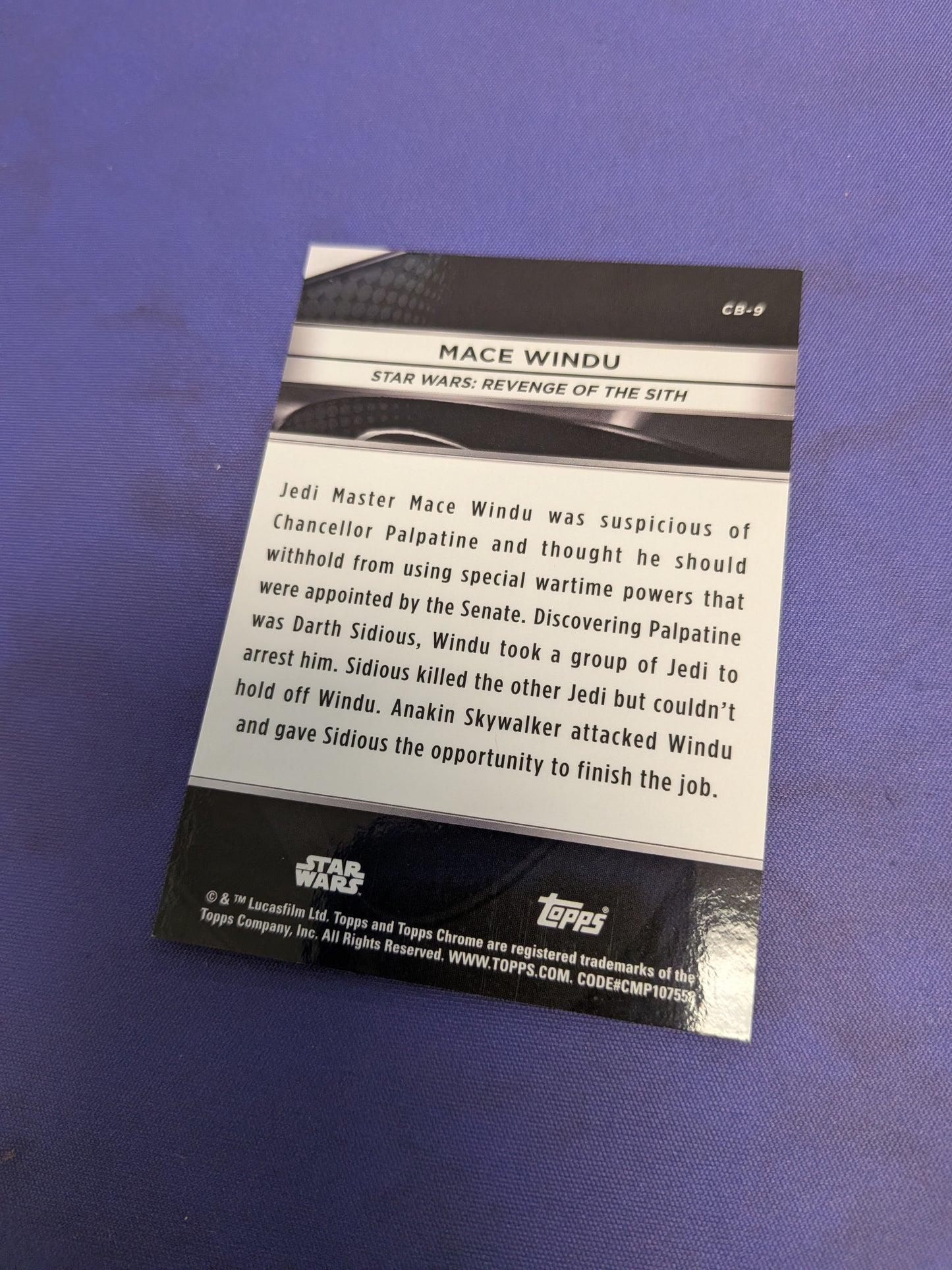 Mace Windu Gold /50 Topps Chrome Black