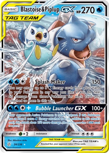 Blastoise & Piplup GX 38/236 - Cosmic Eclipse (CEC) NM