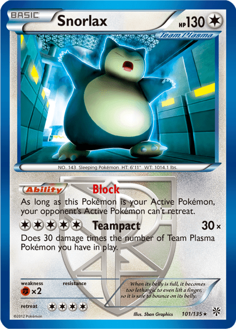 Snorlax 101/135 - Plasma Storm (PLS) MP