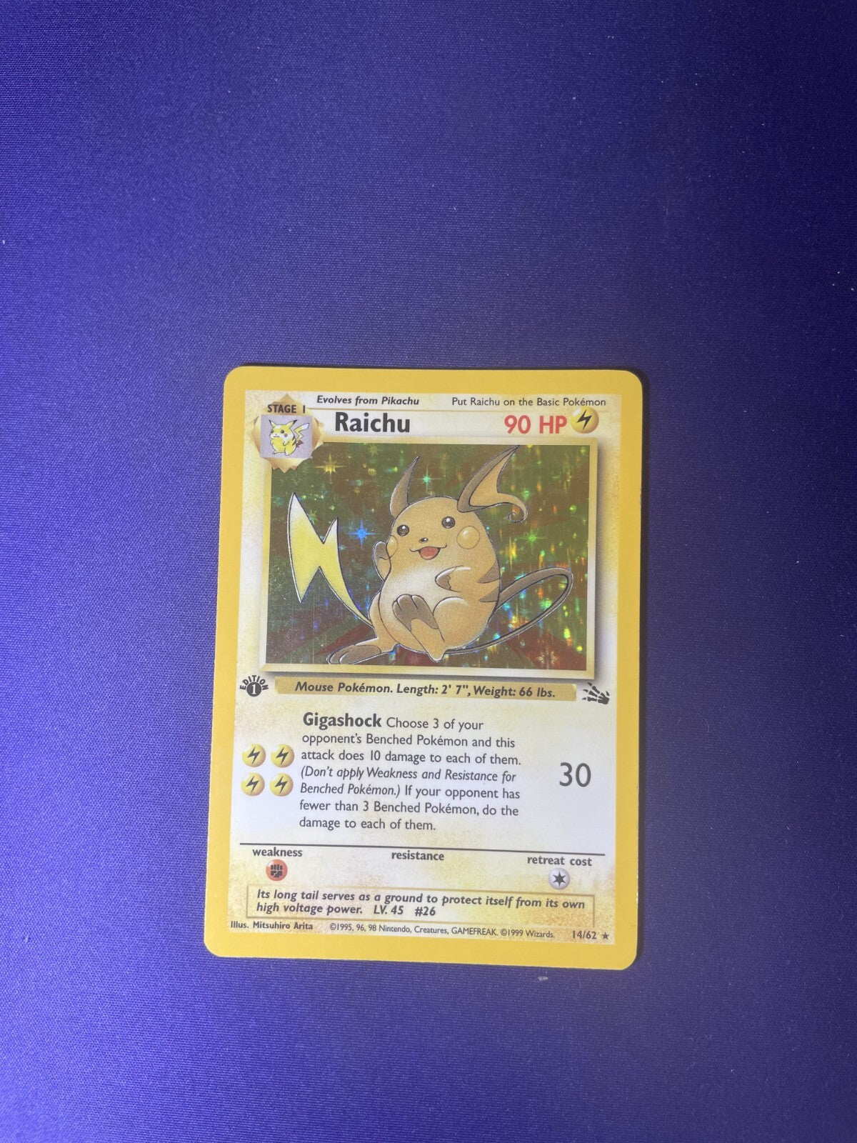 1st ed. Raichu (MP) 14/62 Fossil