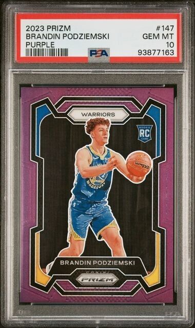 Brandin Podziemski Purple Prizm /99 RC PSA 10 2023-24 Prizm