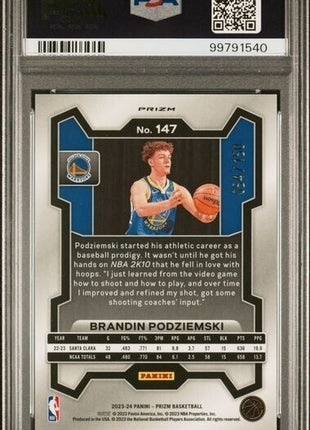 Brandin Podziemski Blue Disco /150 RC PSA 10 2023-24 Prizm