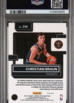Christian Braun RC Lucky Envelopes /8 PSA 10 2022-23 Donruss Optic POP 1