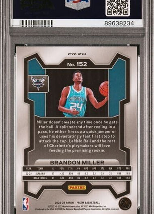 Brandon Miller Silver Prizm RC PSA 10 2023-24 Prizm