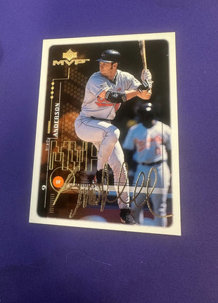Brady Anderson GOLD Script /100 1999 Upper Deck MVP