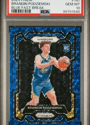 Brandin Podziemski Blue Disco /150 RC PSA 10 2023-24 Prizm