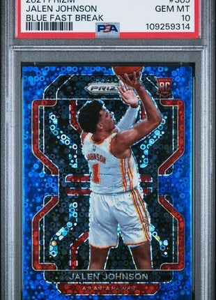 Jalen Johnson Blue Fast Break /150 PSA 10 RC 2021-22 Prizm