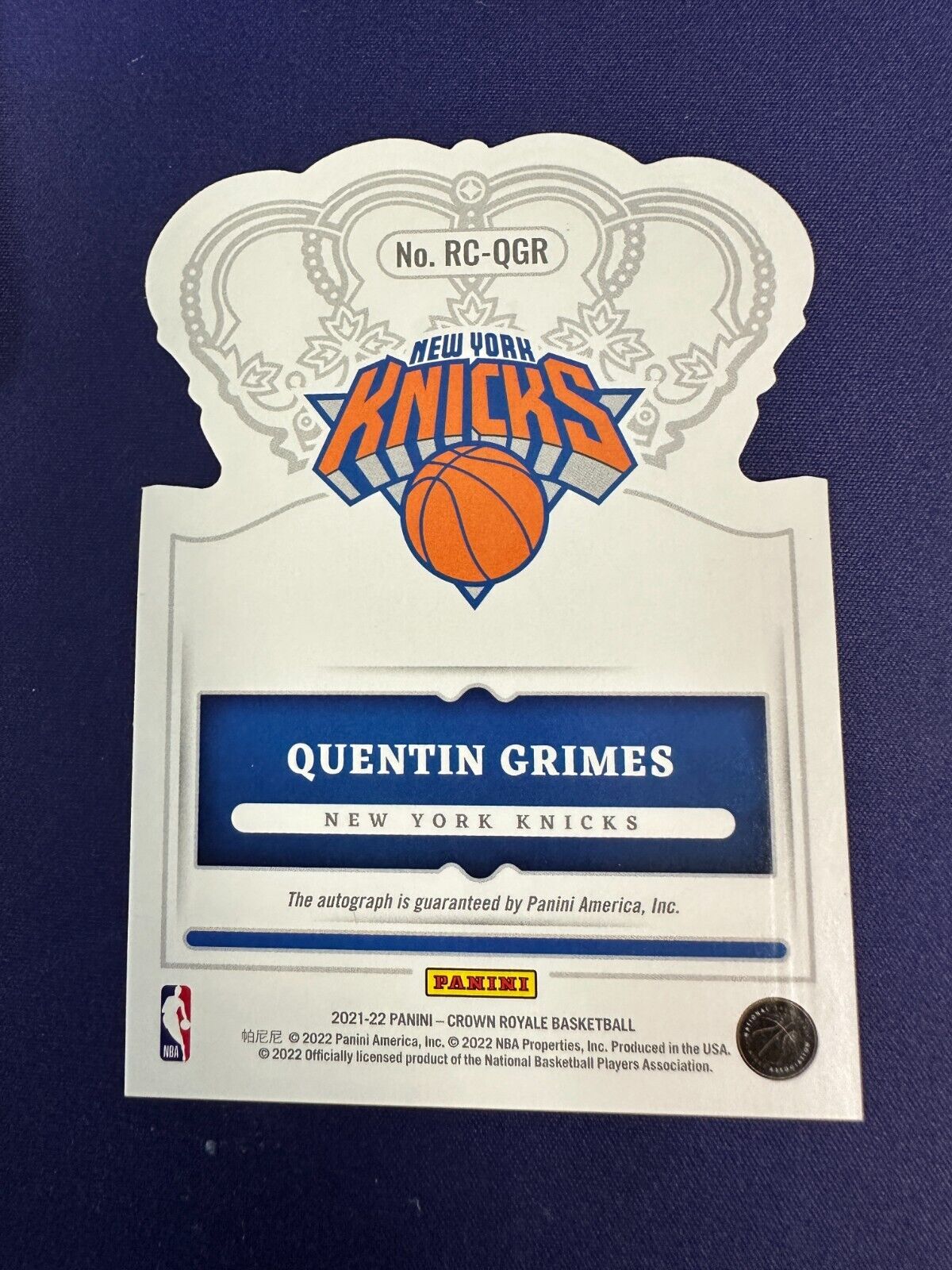 Quentin Grimes RC AUTO /10 GOLD 2021-22 Court Kings EX