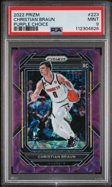 Christian Braun Purple Scope Choice 1/20 RC PSA 9 2022-23 Prizm