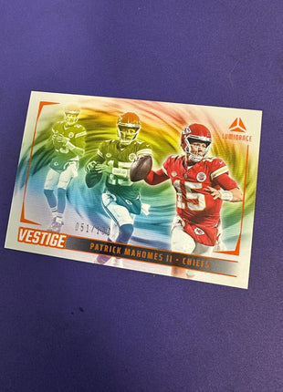 Patrick Mahomes Orange /100 Vestige 2024 Panini Luminance