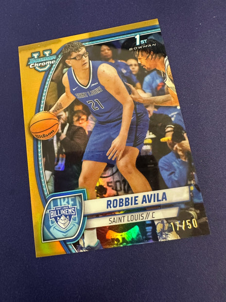Robbie Avila /50 Gold 1st RC 2024-25 Bowman U Chrome