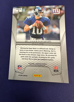 Eli Manning CHAMPIONS /30 Mojo 2024 Prizm Deca