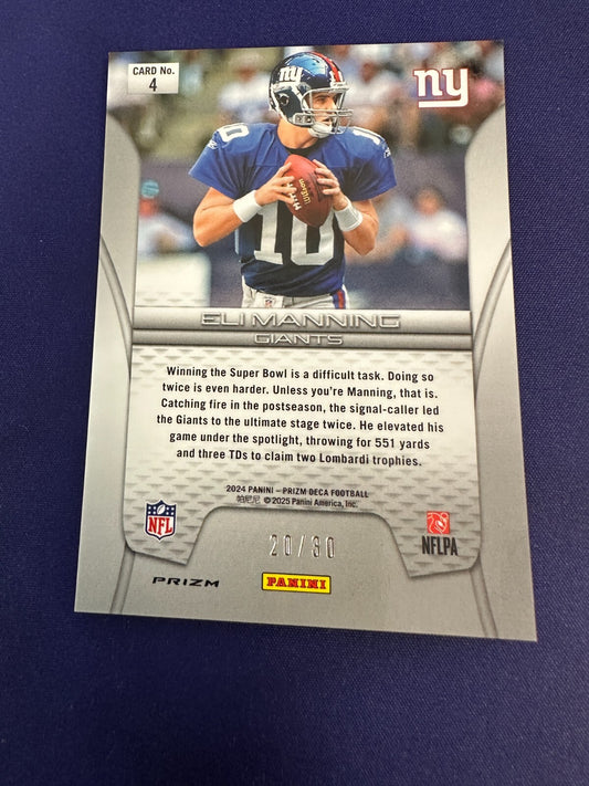 Eli Manning CHAMPIONS /30 Mojo 2024 Prizm Deca