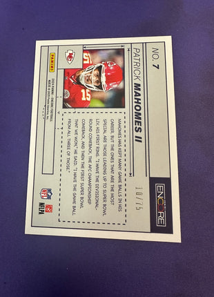 Patrick Mahomes Blue Prints RED /75 Color Match 2024 Encore Pinnacle