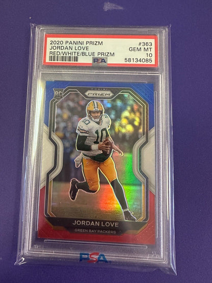 Jordan Love Red White Blue Prizm RC PSA 10 2020 Prizm