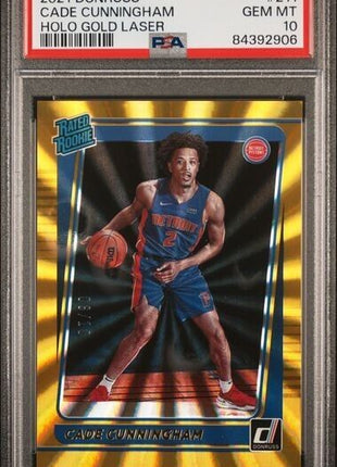 Cade Cunningham Holo Gold Laser /10 RC PSA 10 2021-22 Donruss