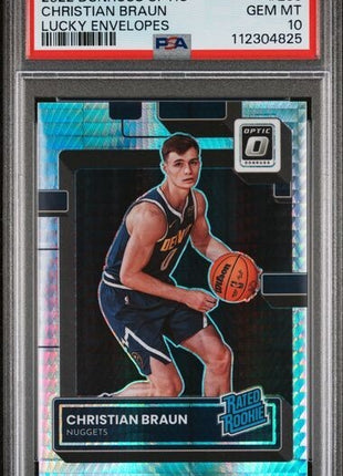 Christian Braun RC Lucky Envelopes /8 PSA 10 2022-23 Donruss Optic POP 1