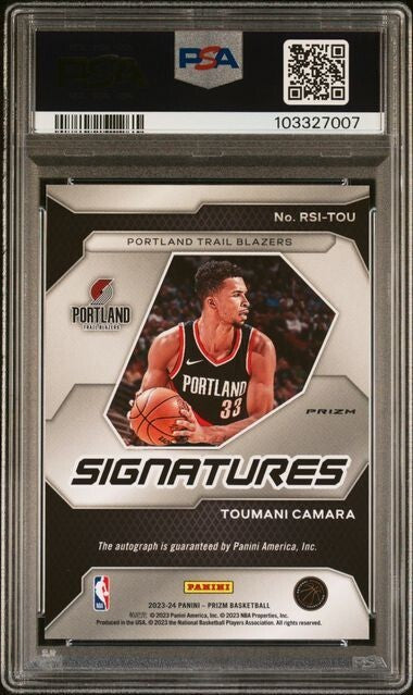 Toumani Camara Blue Wave Sigantures RC PSA 10 2023-24 Prizm