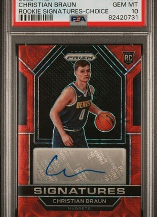 Christian Braun Red Choice AUTO RC PSA 10 2022-23 Prizm