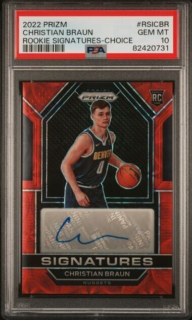 Christian Braun Red Choice AUTO RC PSA 10 2022-23 Prizm