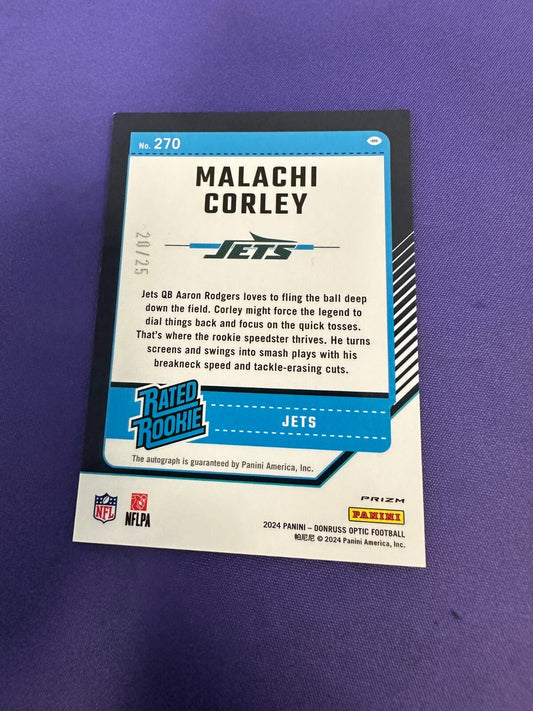 Malachi Corley Black Pandora /25 AUTO RC 2024 Optic