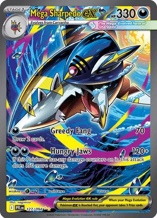 Mega Sharpedo ex 127/94 - Phantasmal Flames (PFL) NM