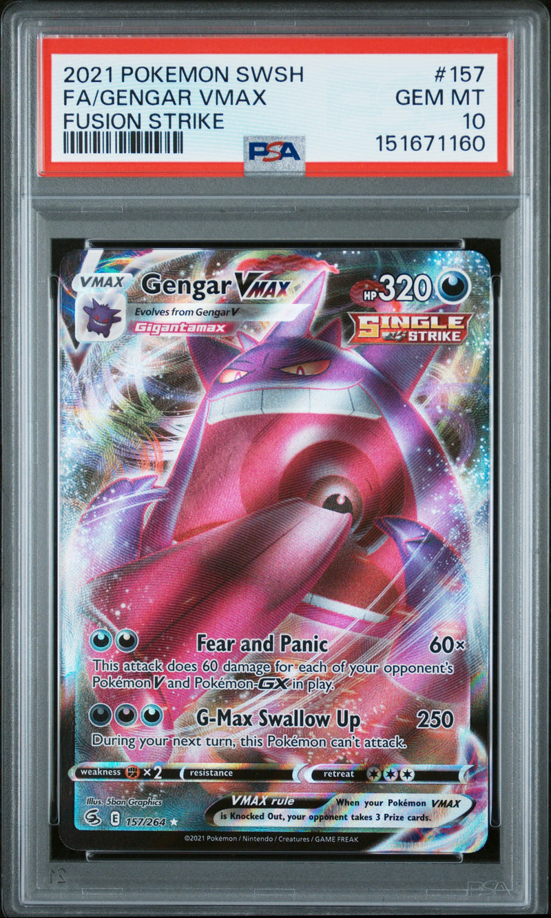 Gengar VMAX 157/264 - Fusion Strike (FST) PSA 10