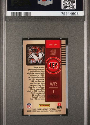 Ja'Marr Chase [Premium Sapphire Mini] #20 - 2023 Panini Legacy Football PSA 10
