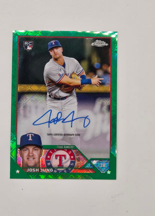 Josh Jung Green MLB Logo /99 RC AUTO 2023 Topps