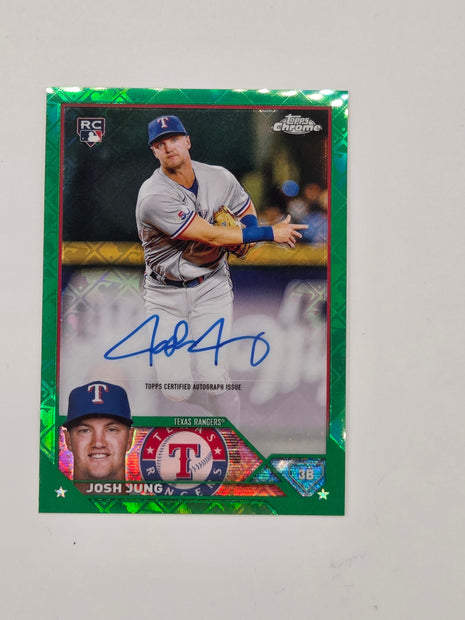 Josh Jung Green MLB Logo /99 RC AUTO 2023 Topps