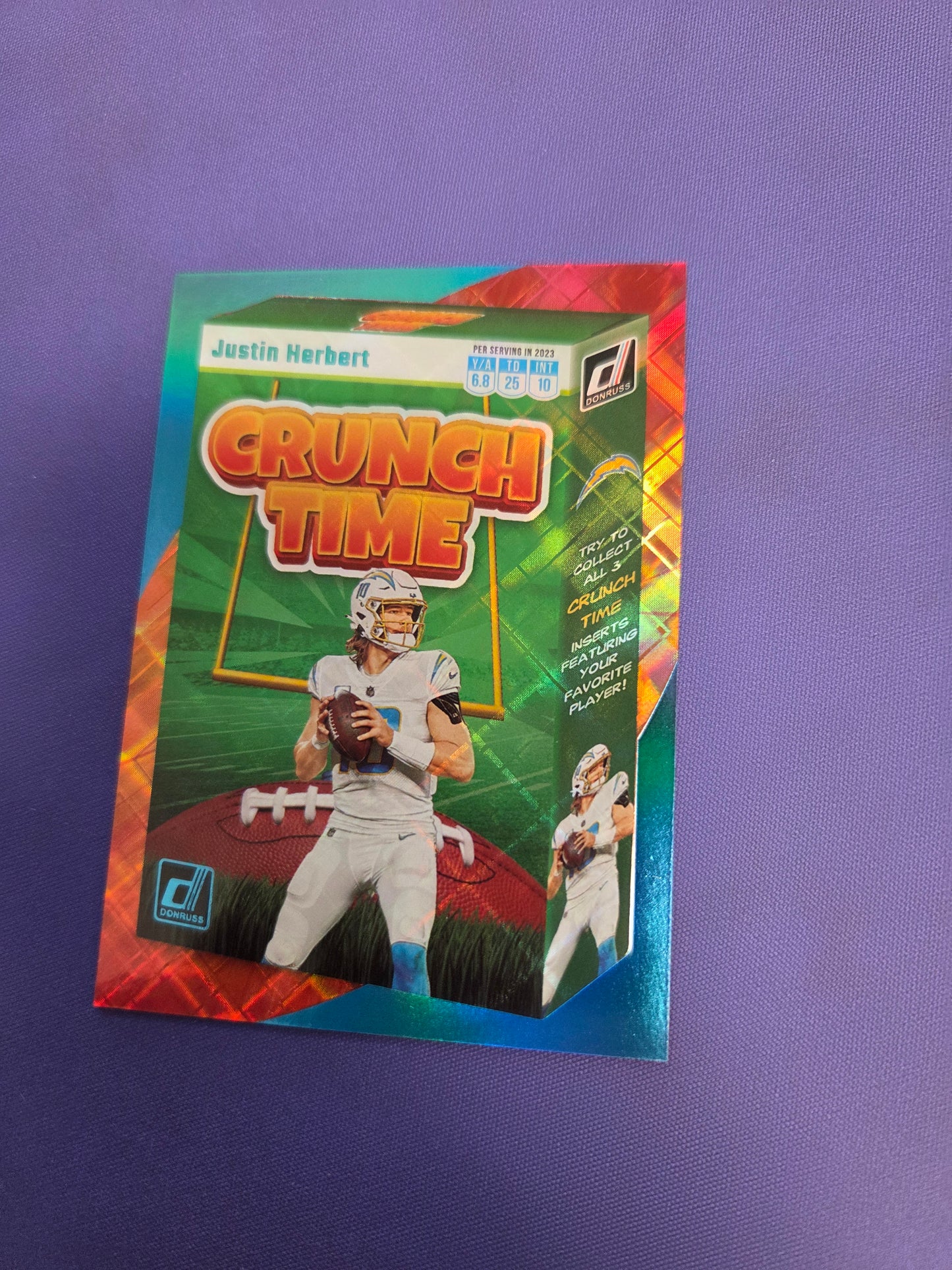 Justin Herbert Crunch Time SSP /100 2023 Donruss