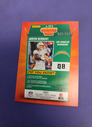 Justin Herbert Crunch Time SSP /100 2023 Donruss