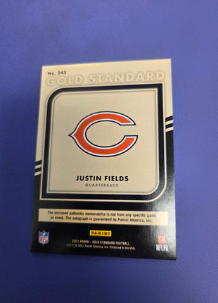 Justin Fields RC RPA /75 2021 Gold Standard