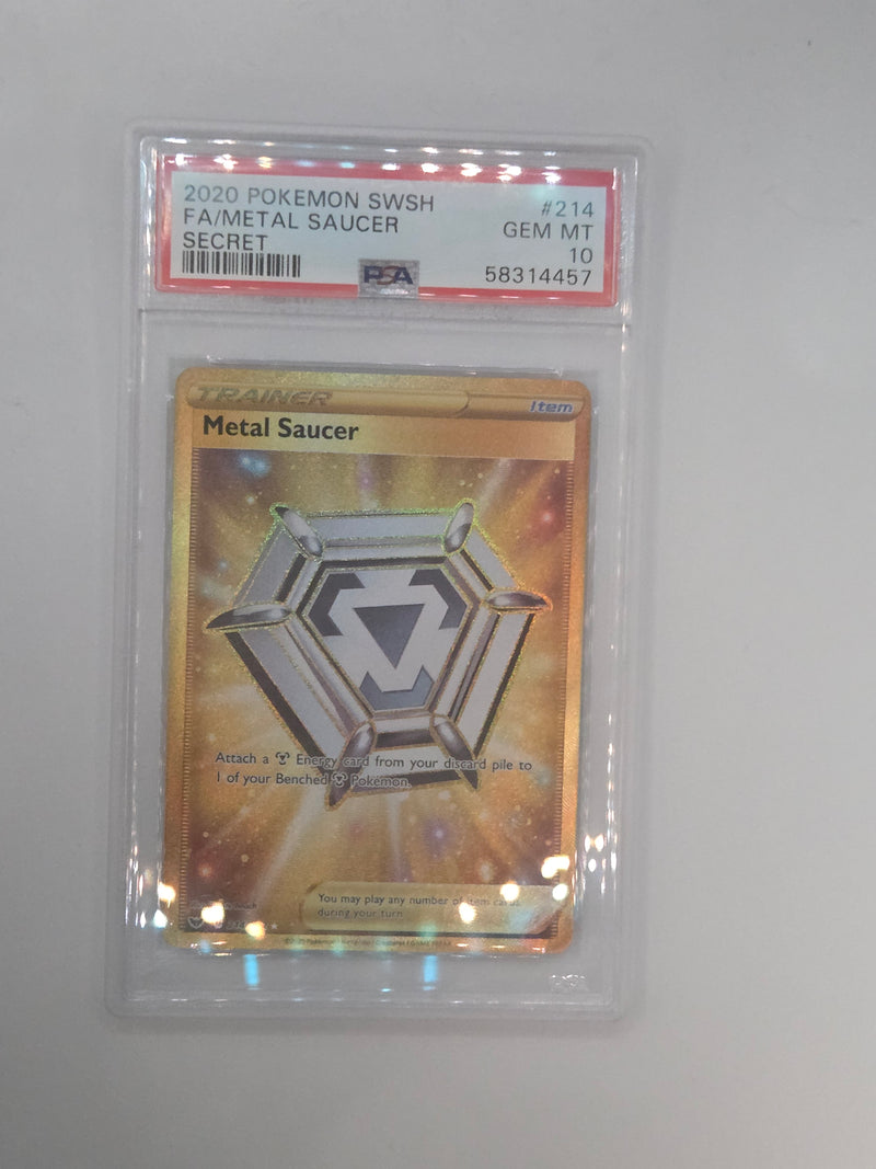 Metal Saucer - 214/202 - SWSH - PSA 10