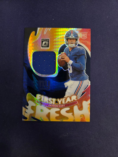 2025 Optic Jaxson Dart First Year Fresh RC #FYFBH-JDA Memorabilia Giants