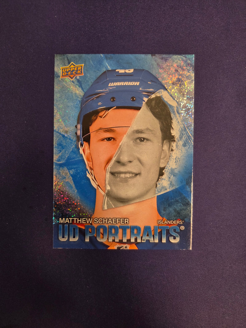 2025-26 Upper Deck Series 2 - UD Portraits #P-32 - Matthew Schaefer - Speckle