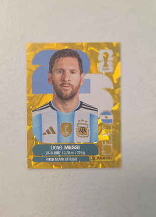 Lionel Messi Gold Crumple Foil 2026 Panini World Cup Sticker