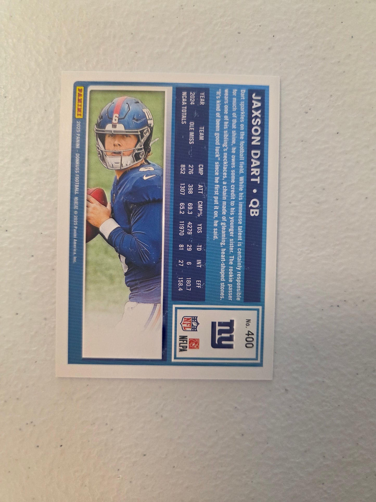 2025 Panini Donruss - Rated Rookie Jaxson Dart #400 Press Proof Gold /50 (RC)