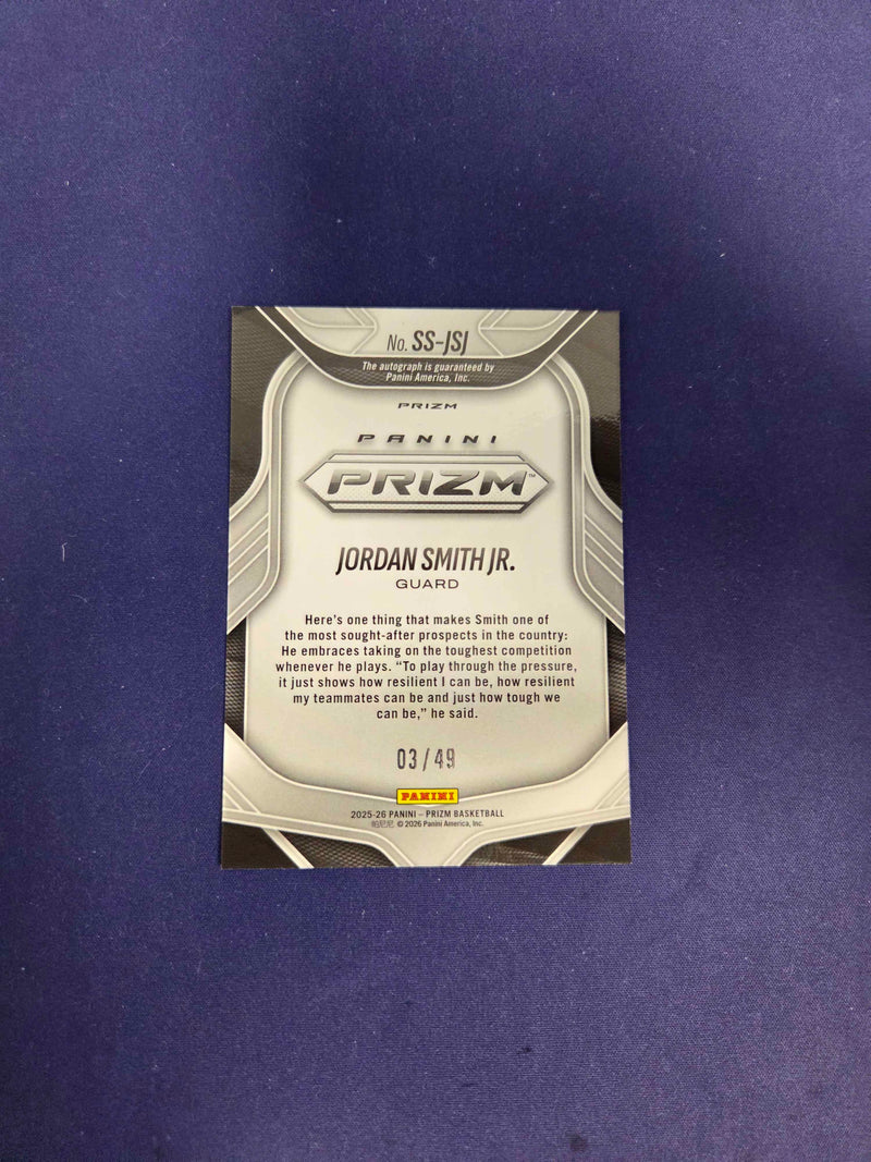 Jordan Smith Jr Auto RC Blue Ice /492025-26 Prizm NM