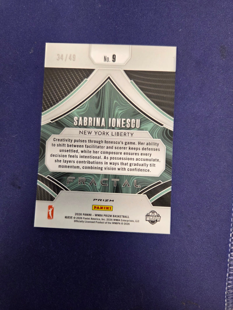 Sabrina Ionescu Panini Prizm Fractal /49