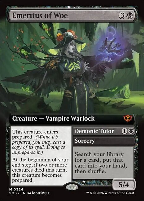 Emeritus of Woe // Demonic Tutor 324 Secrets Of Strixhaven (SOS) [Foil] NM