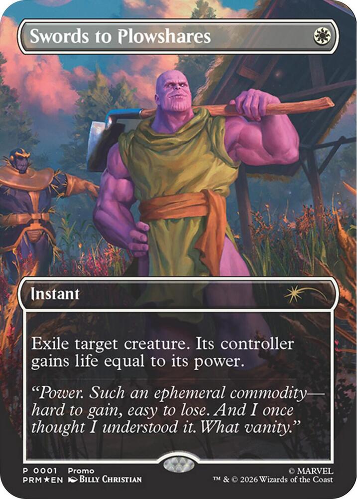 Swords to Plowshares (Thanos) Promo 0001 NM