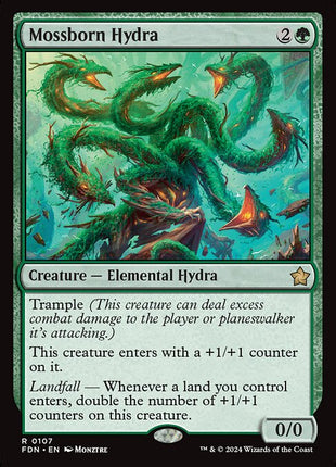 Mossborn Hydra 107 Foundations (FDN) [Nonfoil] NM